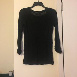 Black Striped Mesh Sweater